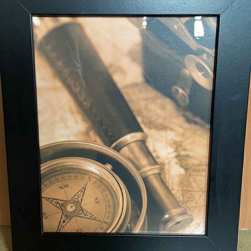 Vintage Inspired Nautical Print in Black Wooden Framed (17.5x14.5) - Picture 11 of 14